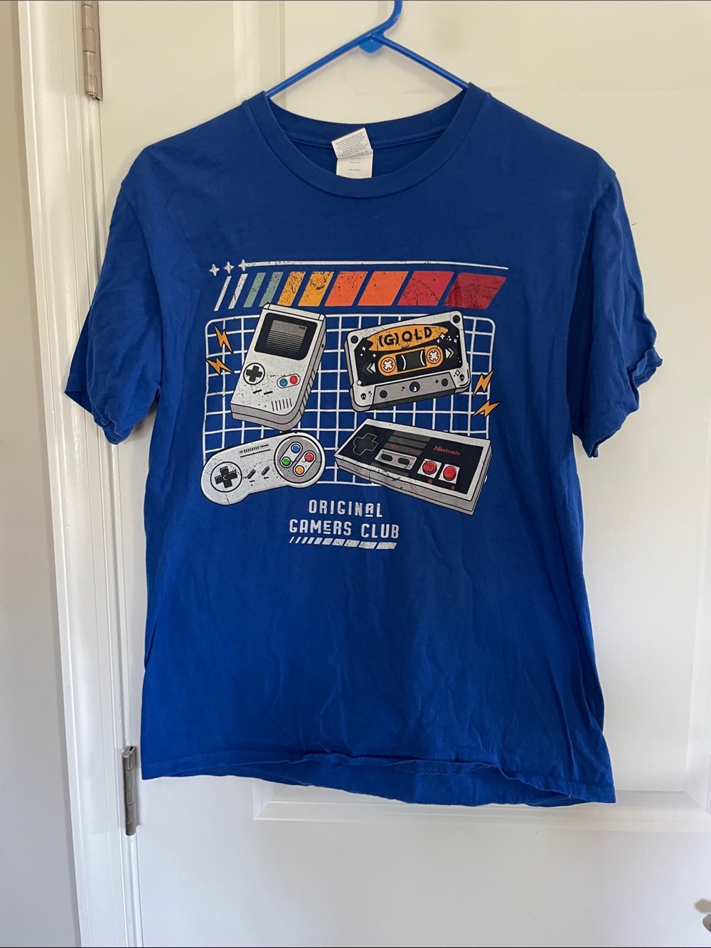 Original Gamers Club Blue Retro Gaming T-Shirt